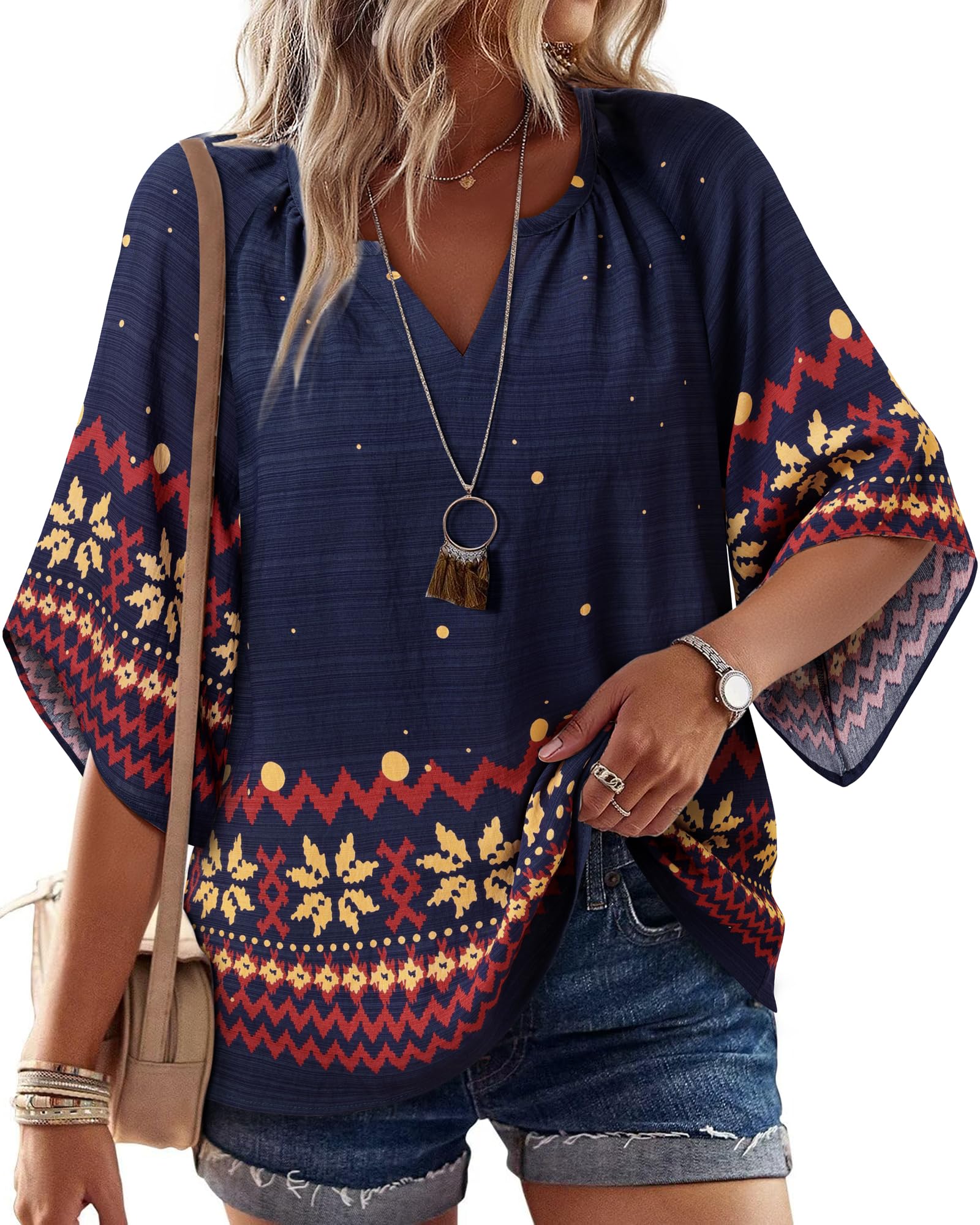 Locker.Ink | The Top Festive Fashion Trends You Need to Know for the Holiday Season Bebonnie Boho V‑Neck Tunic