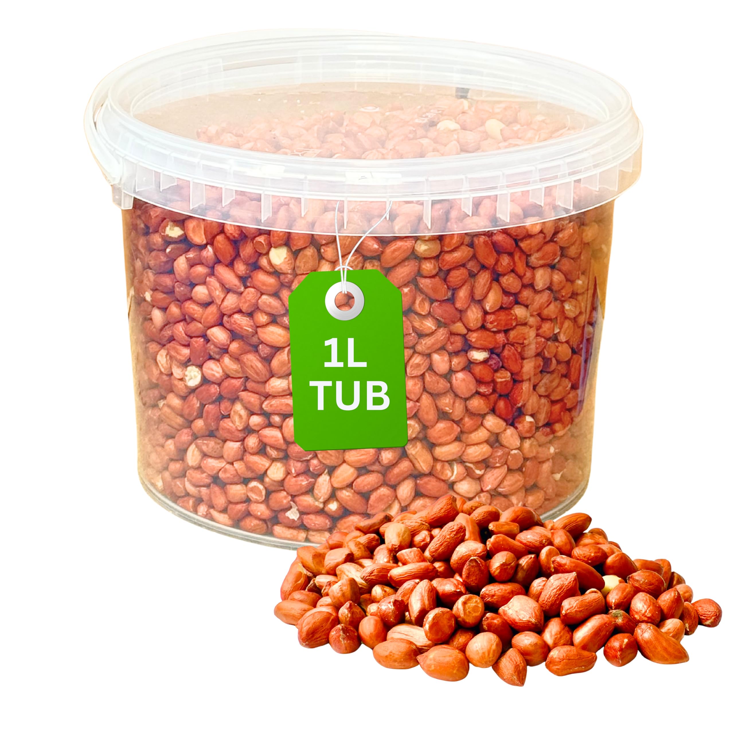 Premium Peanuts Whole Wild Bird Food, Nuts Food for All Species, Natural High Energy Feed, No Mess Bird Food for All Birds (1L Tub, Peanuts Whole) — image 1
