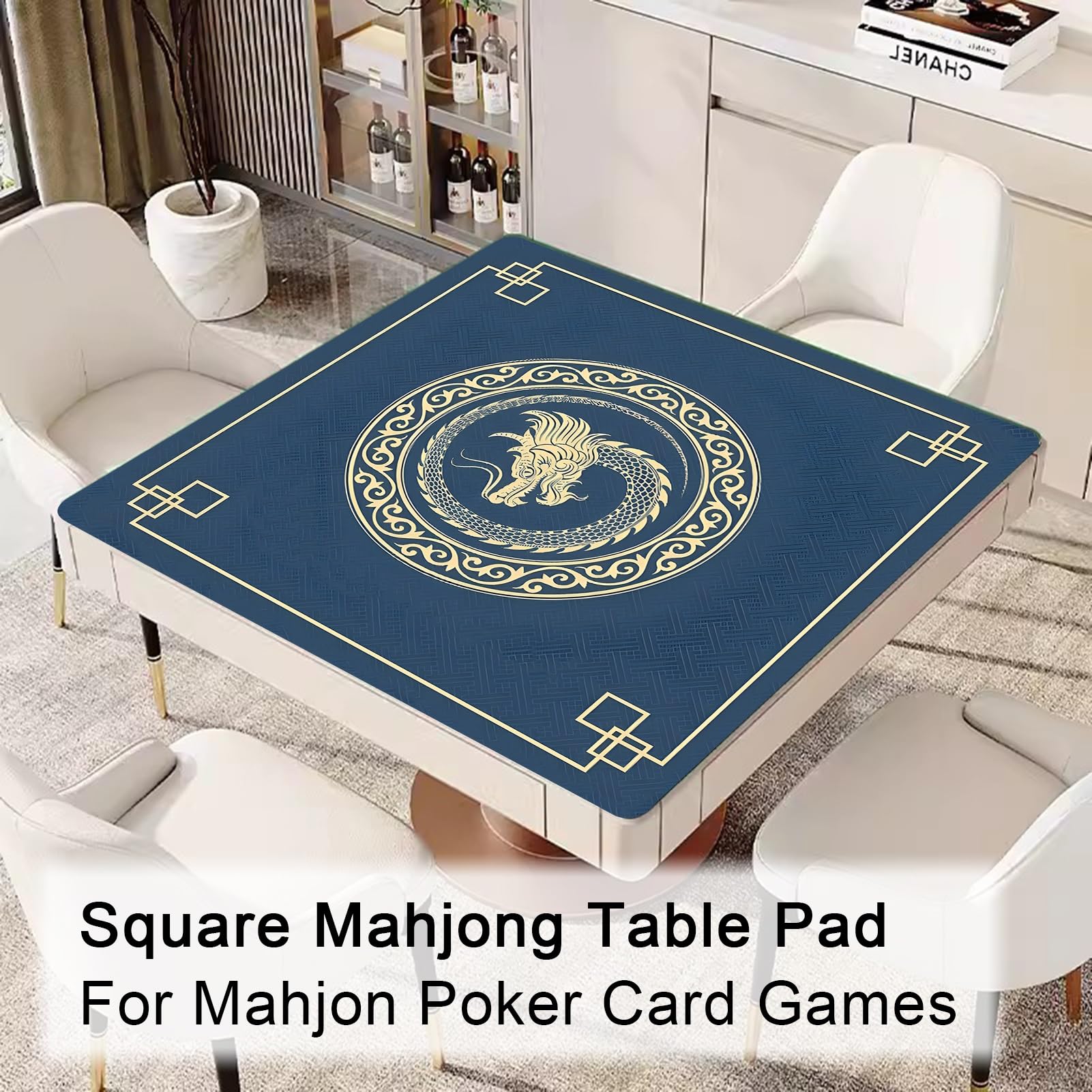tapete de póquer, Tapete de Mesa Majiang, tapete Cuadrado Mahjong, con Bolsa Almacenamiento(Blue 1,23.62*23.62 in)