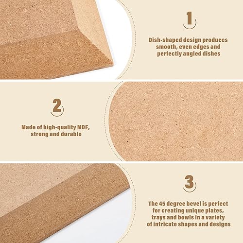 Miniatura 4 de Qunclay Molde de cerámica para arcilla de 8 x 8 pulgadas, moldes cuadrados de cerámica, herramientas de cerámica, placa de prensa para platos de