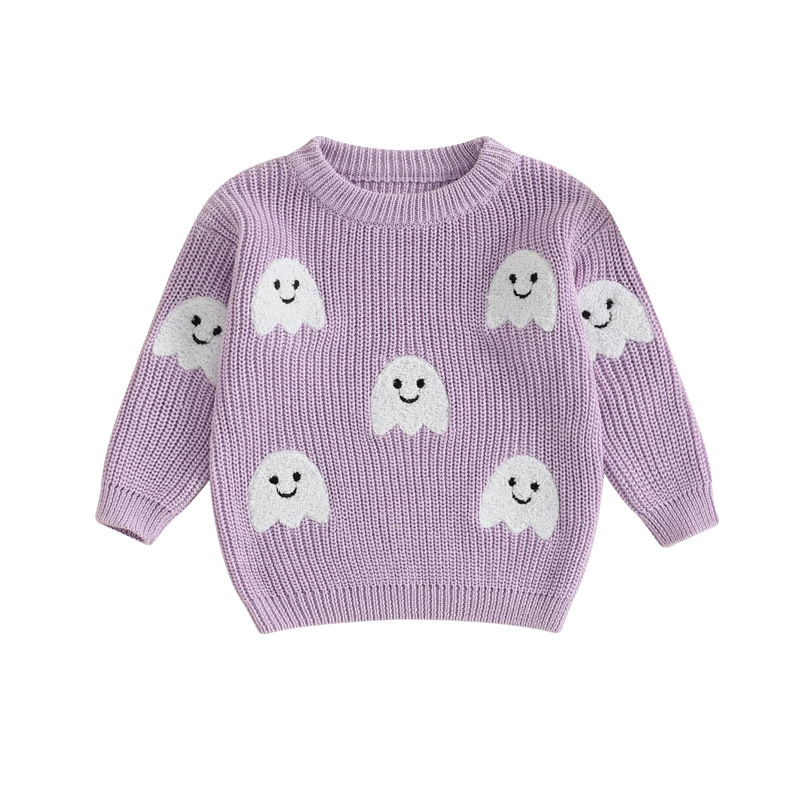 LSFYSZD Toddler Baby Girls Boys Halloween Pumpkin Sweaters Long Sleeve Crew Neck Winter Warm Knitwear Pullover Jumpers Top — view 218