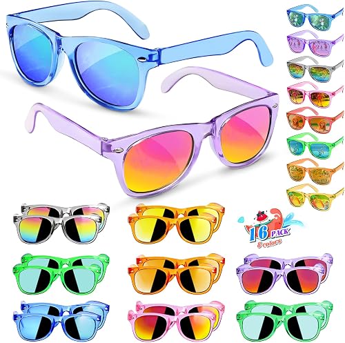 GKTZ Kids Sunglasses Party Favors - Boys Girls Valentines Day Gifts, Neon Sungla