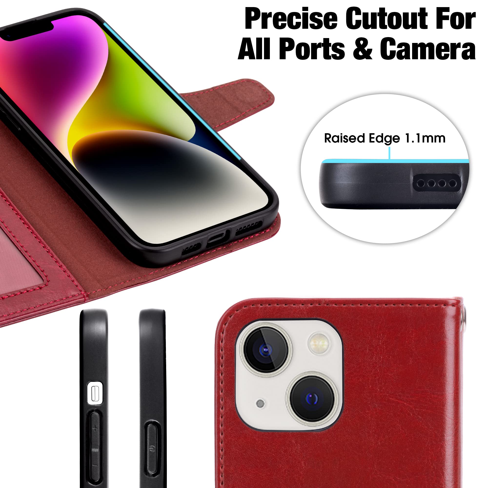 Amazon.com: Arae Compatible with iPhone 14 Wallet Case with Card