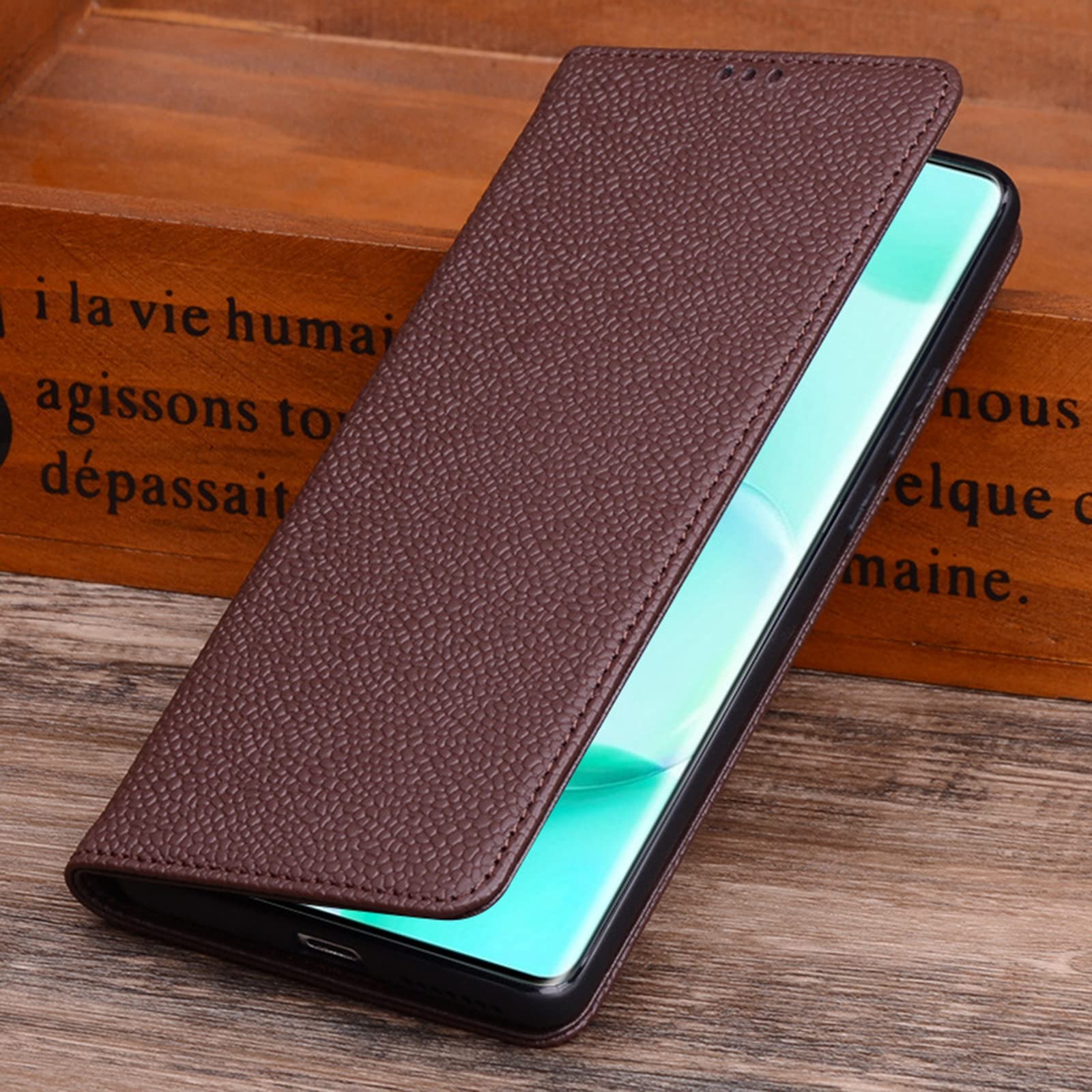 Etui do Samsung Galaxy S22/S22 Plus/S22 Ultra, wysokiej jakości skóra bydlęca, prawdziwa skóra, z klapką, stojak, etui na telefon z odporną na zarysowania, miękką wyściółką z mikrofibry, szare, S22 Ultra 6,8"