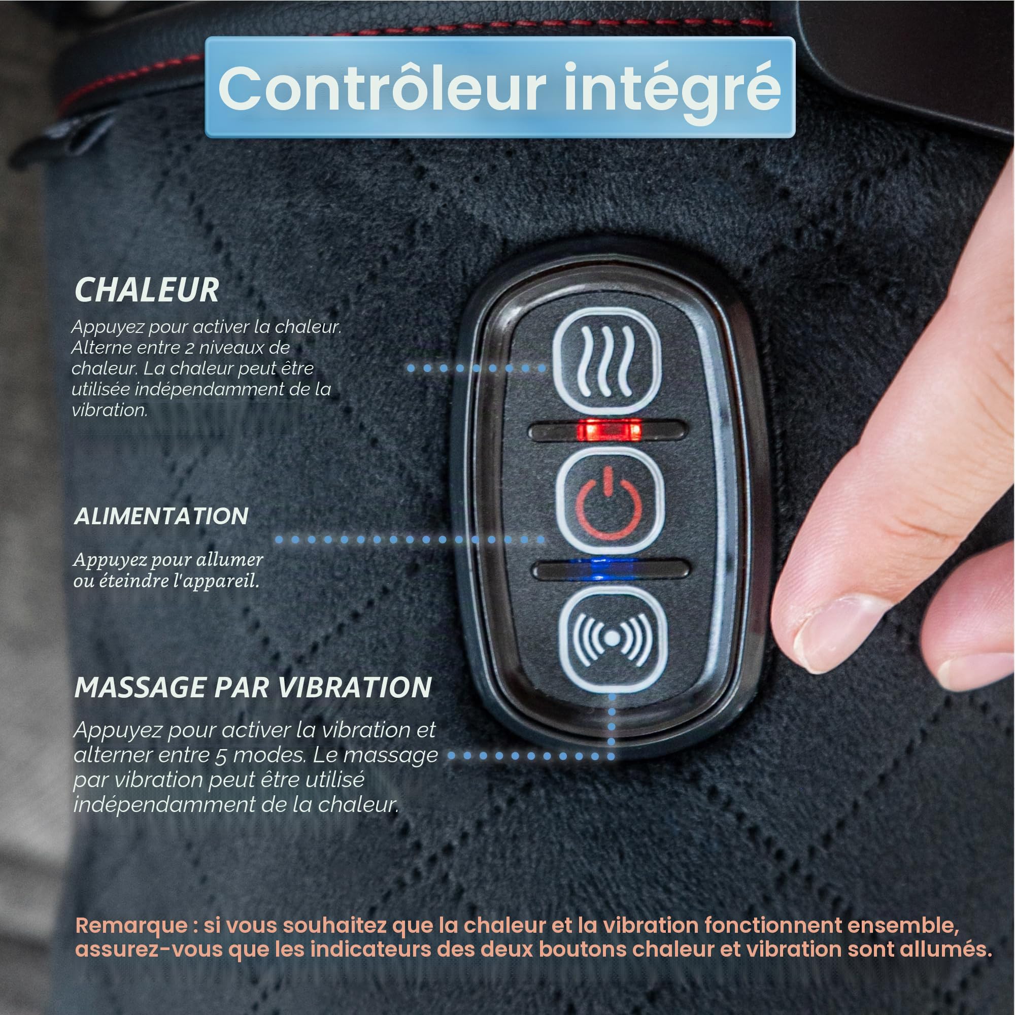 COMFIER Masseur de genou avec vibration thermique, Taille réglable Masseur de genou pour les crampes dues aux blessures du genou Soulagement des douleurs articulaires,Masseur de jambe,Cadeaux idéaux