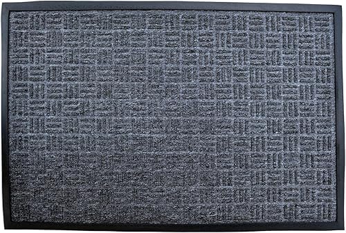 Imports Decor - Alfombrilla de goma sintética, 24 x 36 pulgadas, color gris