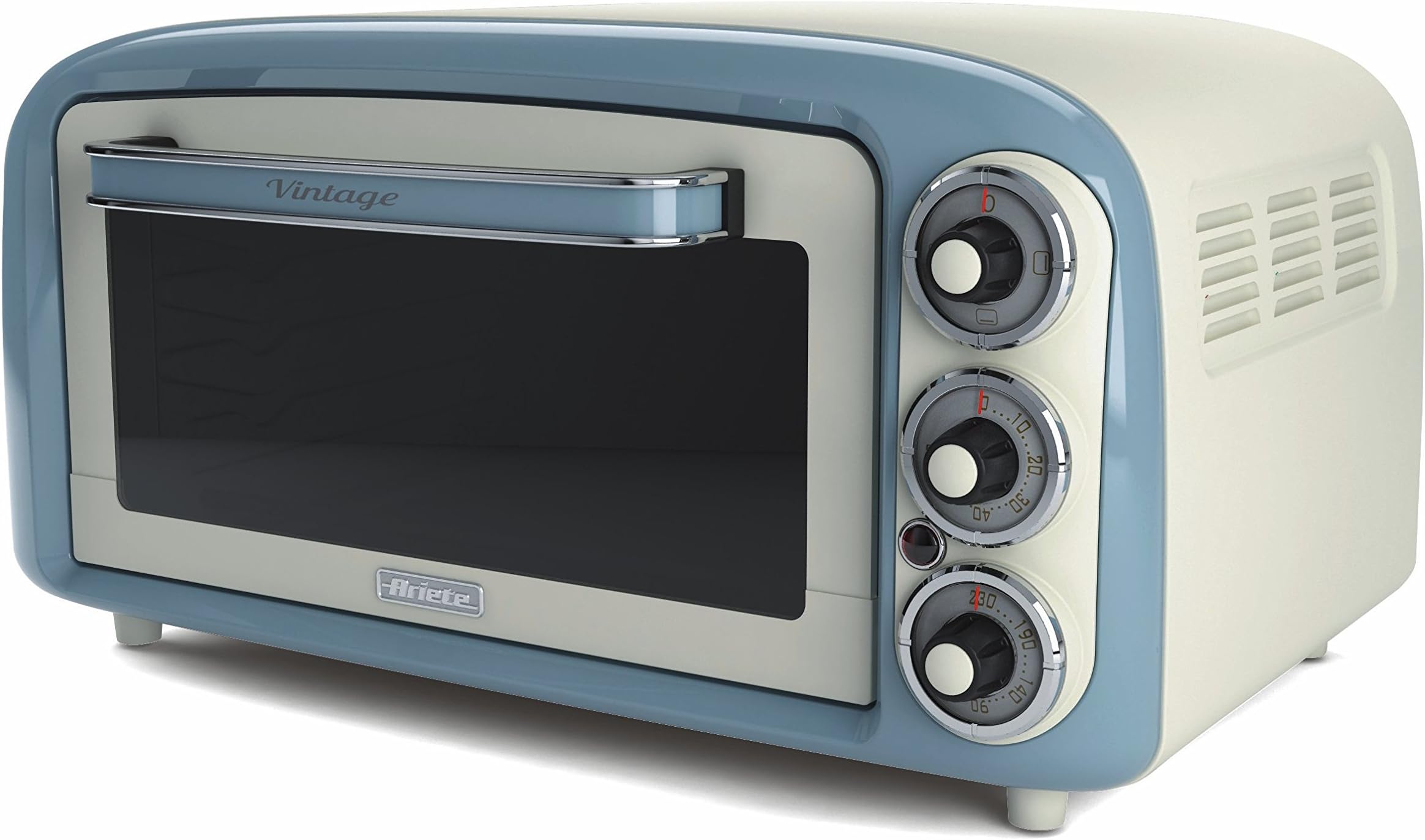 Ariete UK 979 LB Vintage Retro Electric Oven, 1380 W, Light Blue