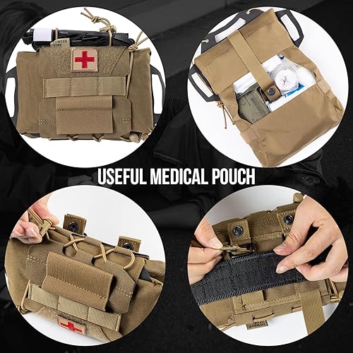 Miniatura 2 de Bolsa táctica IFAK, kit de primeros auxilios FEIWOOD GEAR Rapid Tear-Away Sistema de dos piezas Bolsas médicas Bolsa de supervivencia de emergencia