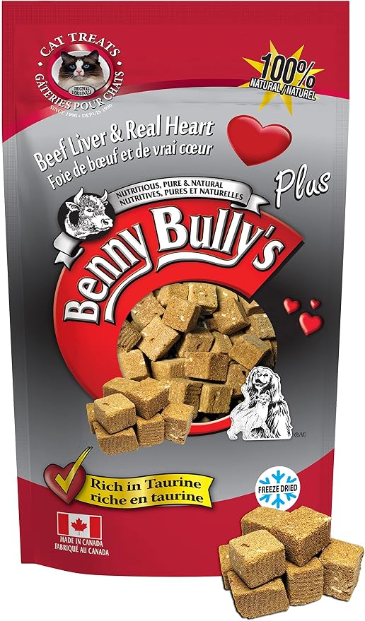 Benny Bullys Beef Liver Plus Beef Heart - Cat Treats - 25g/ 0.9oz (4 Pack) miniatura 2