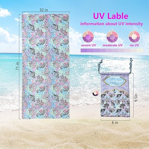 Miniatura 5 de Toallas de playa de microfibra extra grandes, resistentes a la arena, para natación, deportes, playa, toalla de playa ligera para mujeres, niños y