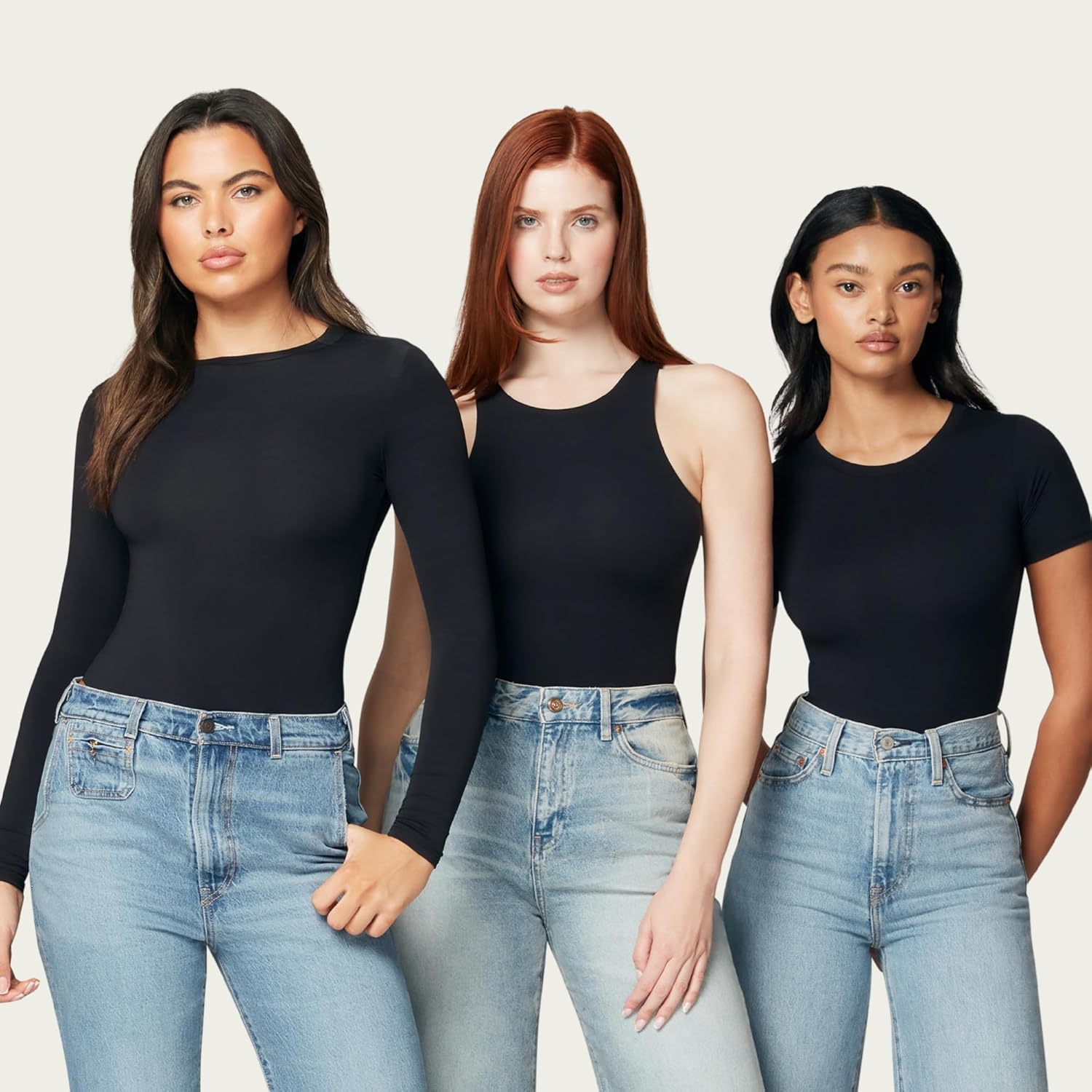 Black Short Sleeve Bodysuit for Women - Stretchy Women's Bodysuit Tops with Snap Closure for Everyday, Casual Looks - Image 8