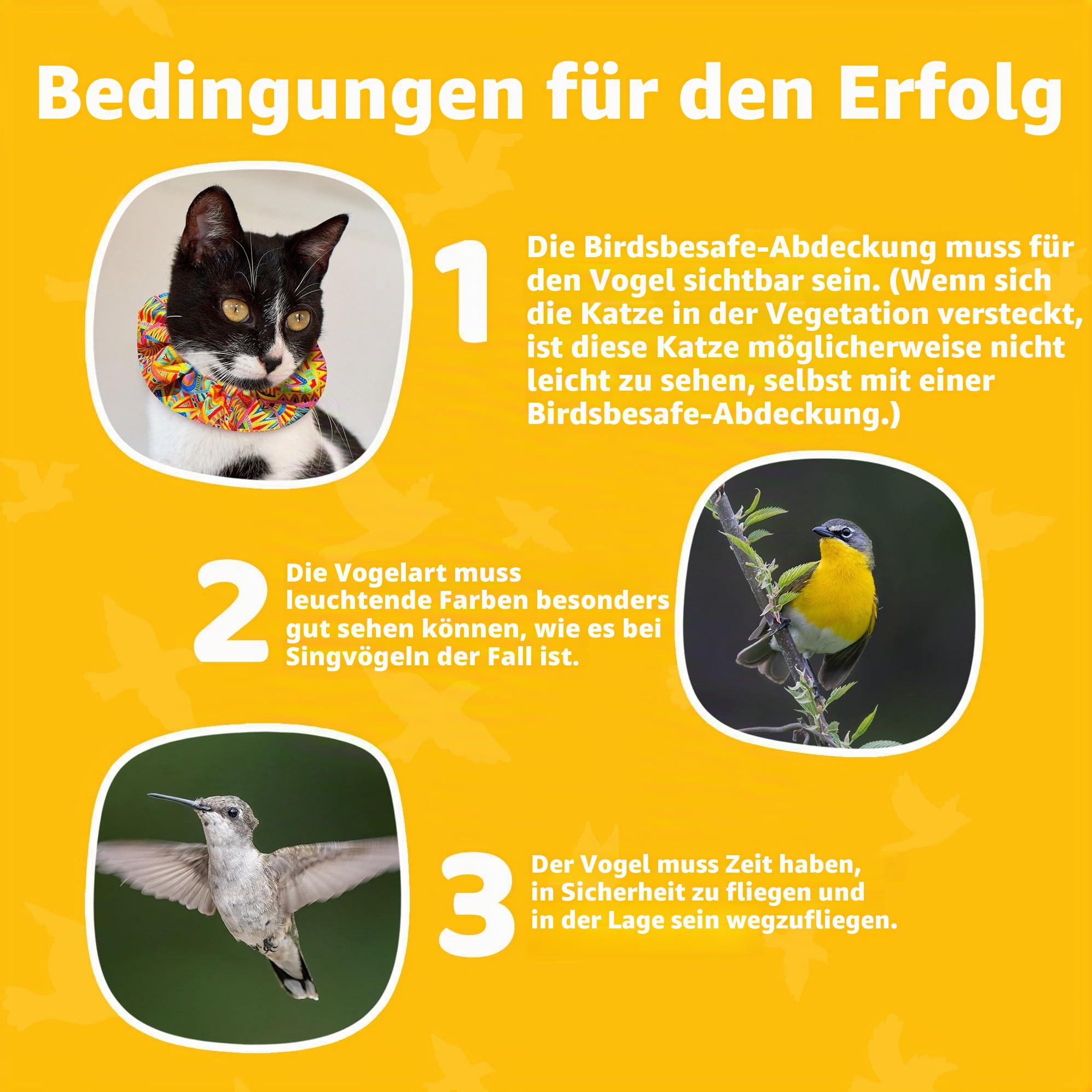 Birdsbesafe® Katzenhalsband für Vögel – Vogelwarnung Katzenhalsband, wissenschaftlich erwiesen, um zu verhindern, DASS Ihre Katze Vögel fängt