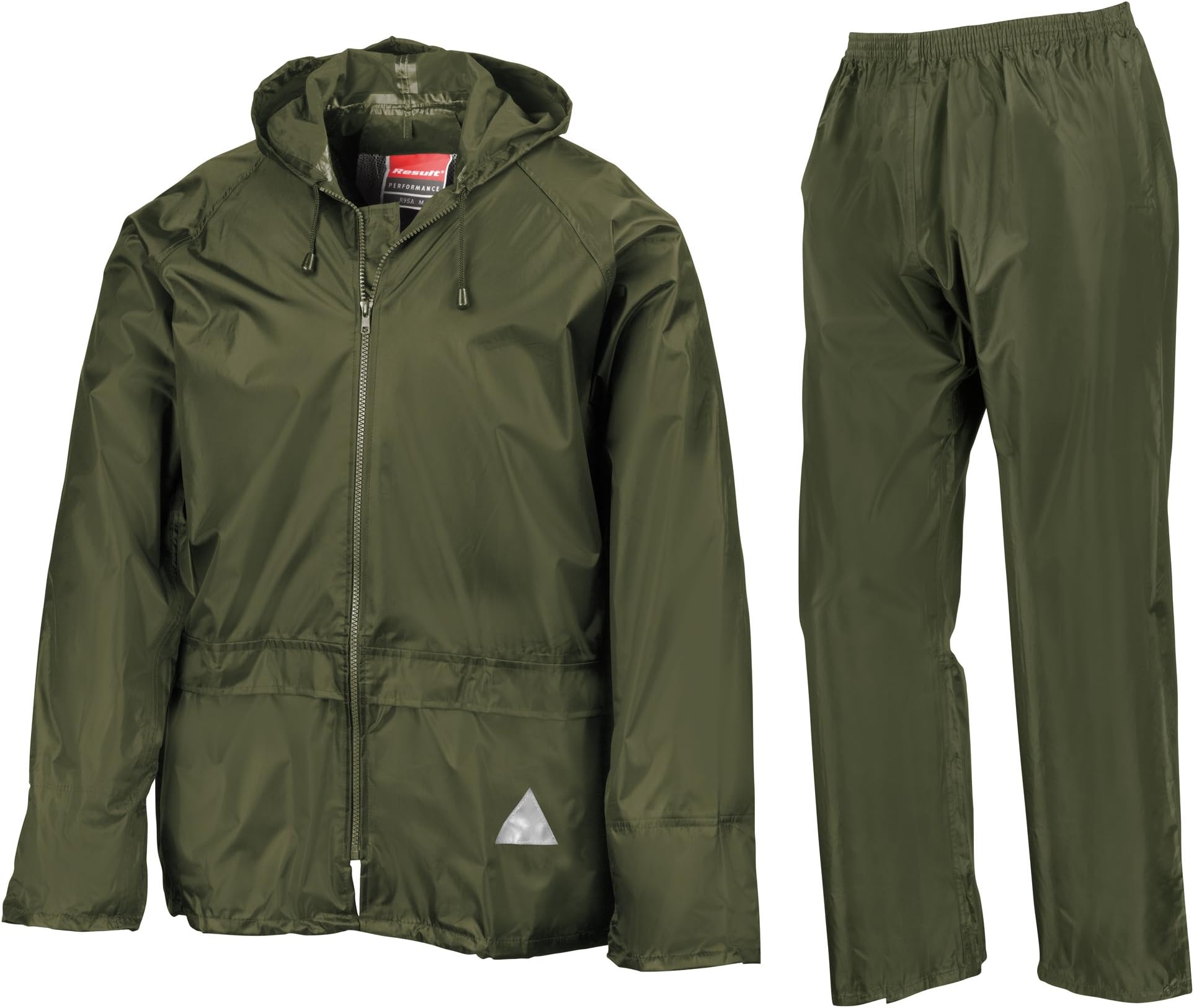 Result Mens Heavyweight Waterproof Rain Suit (Jacket & Trouser Suit) (L) (Olive)