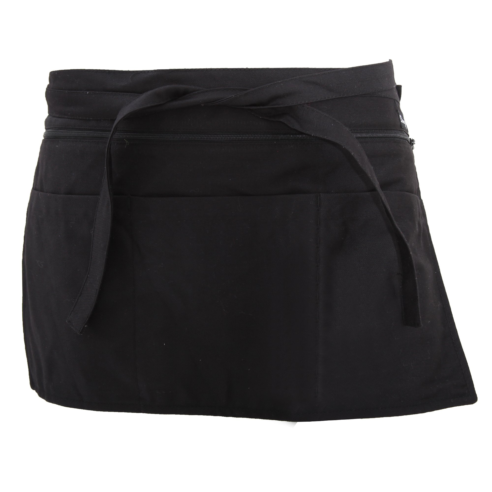Dennys Men's Black Full Zip Multi Pocket Workwear Apron (One Size) (Black)