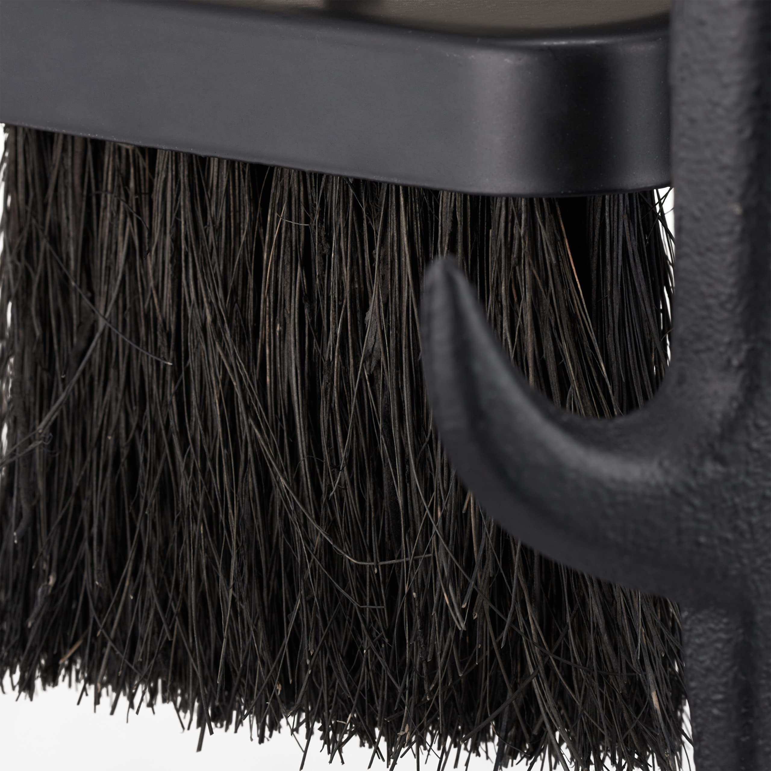 Relaxdays Set di Attrezzi da Camino, 5 Accessori, Attizzatoio, Paletta, Scopino, Pinza e Supporto Porta Utensili, Nero
