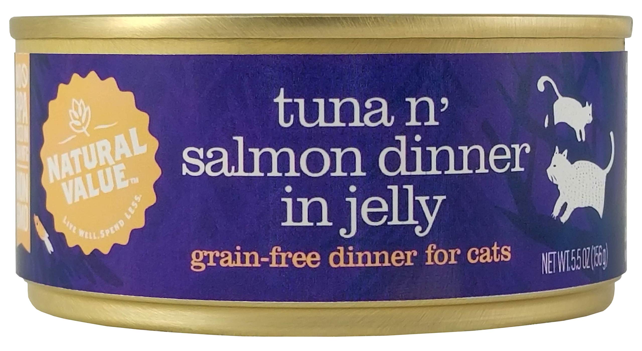 Natural Value Cat Food Tuna 'N' Toppings With Salmon (Grain Free),5.5 Ounce (Pack of 24)
