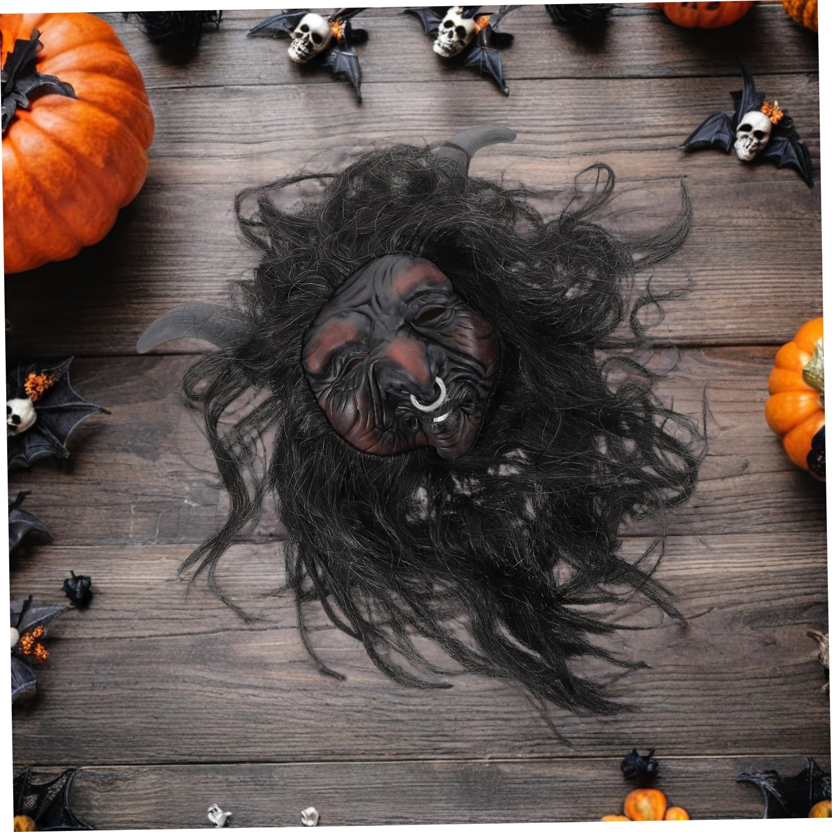 Healeved máscara de fiesta de halloween antifaz máscaras de halloween accesorio de casa embrujada Látex Grey