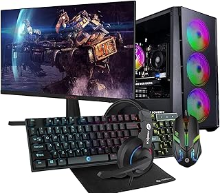 CHIST I7 Gaimng Pc Full Setup (core i7 4570/16GB Ram/ 256GB NVME SSD /24-INCH Full HD Monitor/Keyboard Mouse/Windows 10/WiFi-Bluetooth) (GTX 1050TI 4GB Graphic Card)