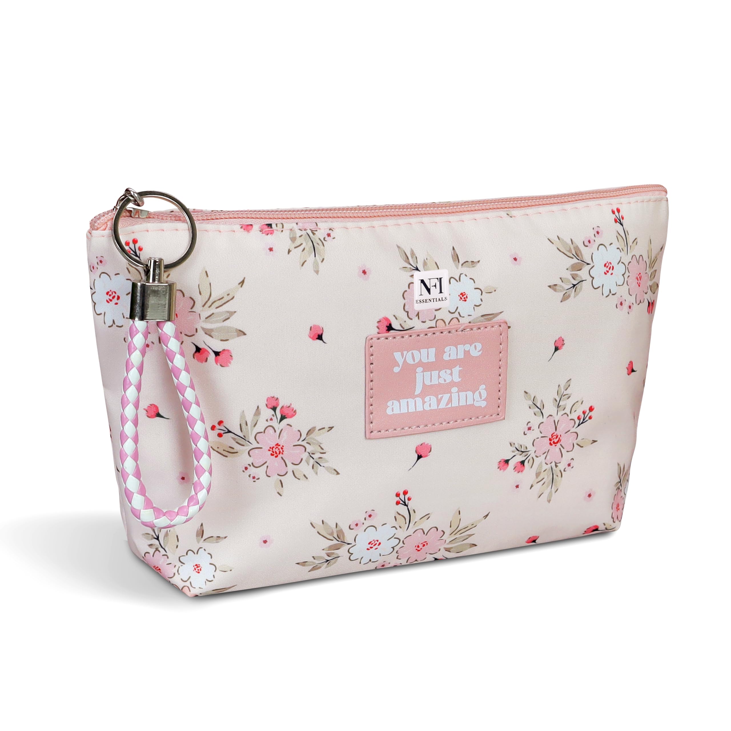 NFI essentials Makeup Pouch for Women, Cosmetic Bag, Stylish Pouch for Makeup Accessories, Travel Pouch Vanity Kit Organiser Toiletry Bag Make up Pouch for Girls