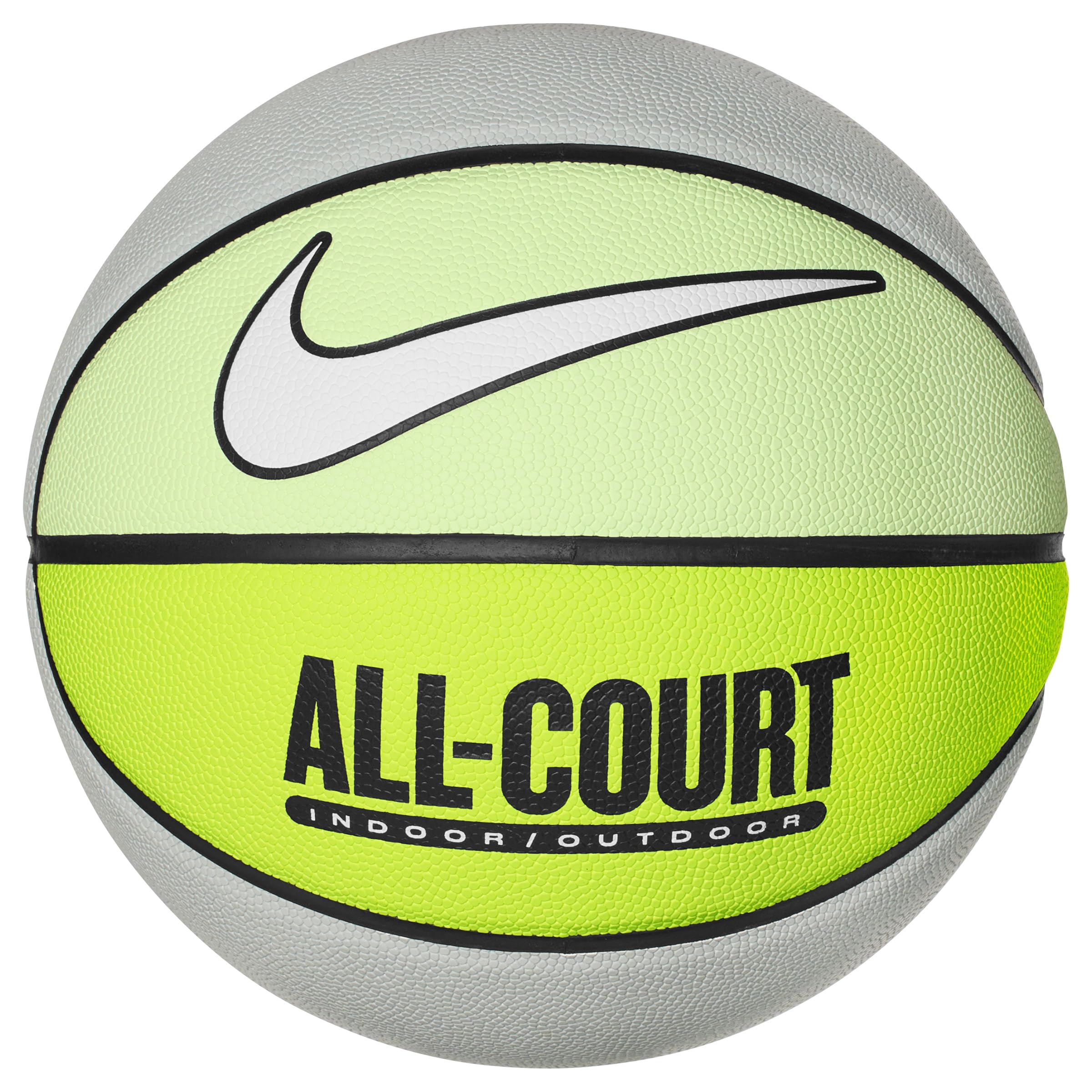 Nike Everyday All Court Basketball 8P – Indoor Outdoor Basketball Ball – Robust Training Basketball – Delivered Deflated, Vapor Green/Light Pumice/Volt/Black/Black, 7