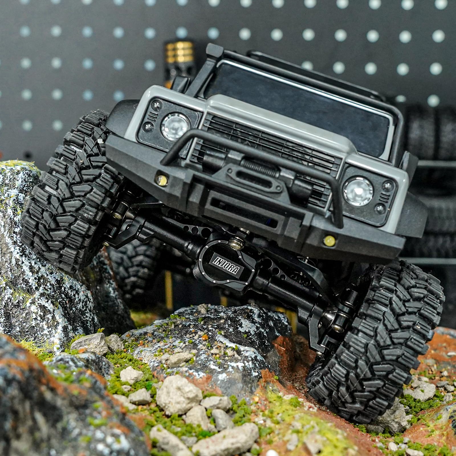 INJORA Posteriore Anteriore Anteriore +4mm Esteso Alluminio CNC ASSE per TRX4M Upgrade 1/18 RC Crawler