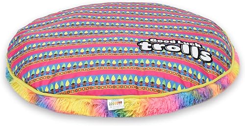 Universal Studios Trolls Good Luck Trolls - Cama suave para perro, cama para perro multicolor arcoíris Cama cómoda para perros Cama para mascotas,
