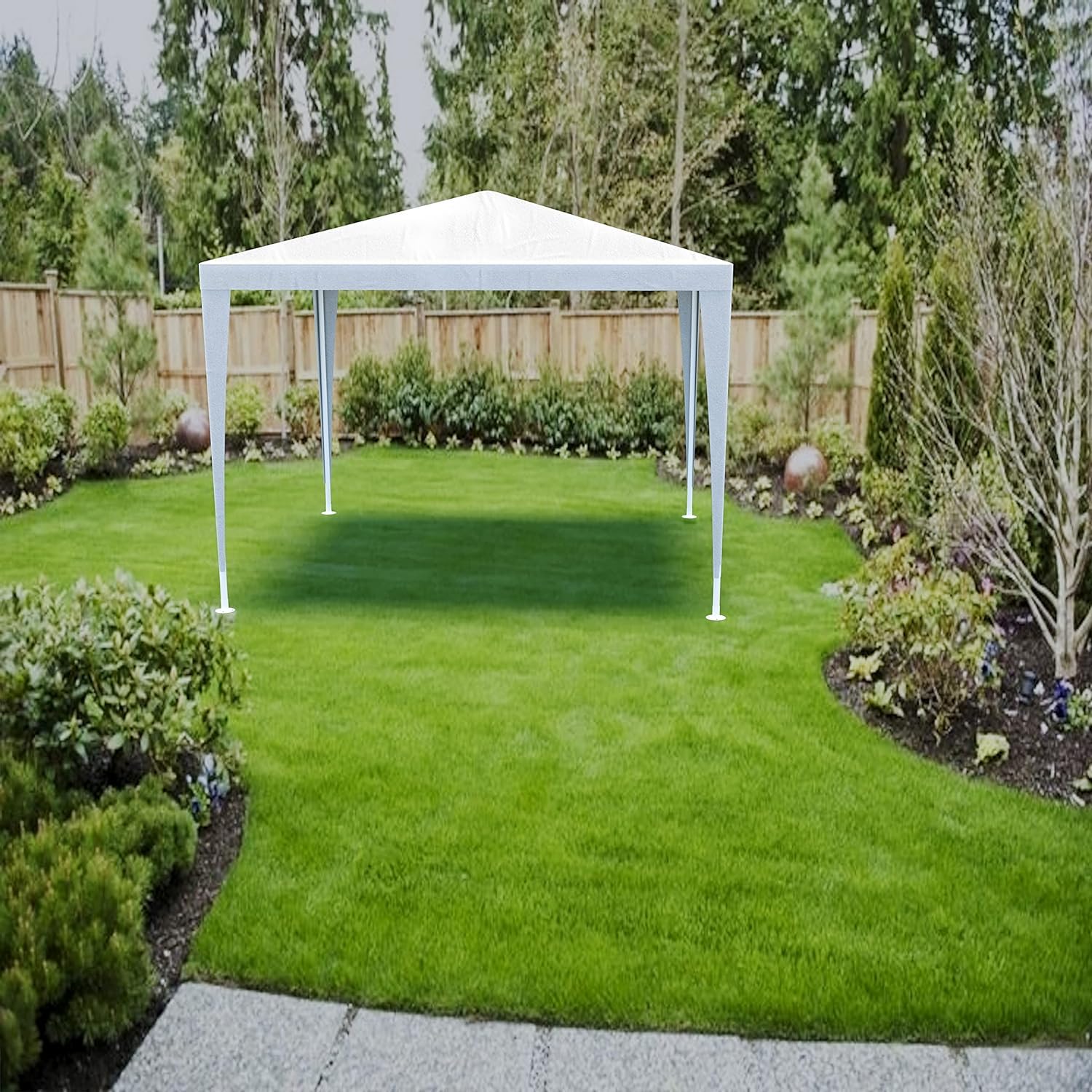 Gazebo 3x3 M Copertura In PE 110 gr/m² Idrorepellente Resistente Raggi Solari UV Struttura In Acciaio Tenda Ombrellone Per Pic Nic Campeggio Fiere Esterno Piscina Giardino (Bianco)