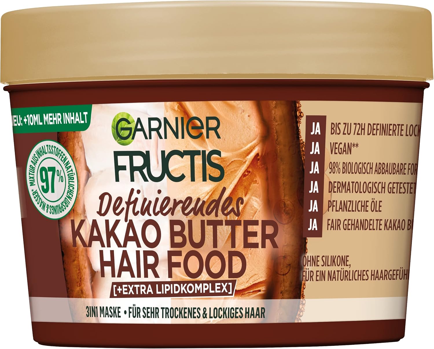 Garnier Fructis Defining Cocoa Butter Hair Food, 3in1 Mask for Dry
