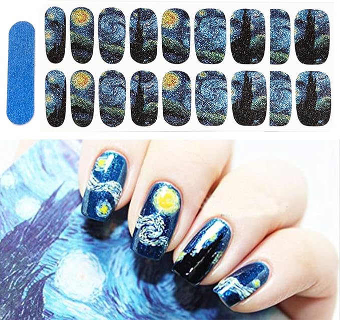 3D Van Gogh's Starry Night nail stickers
