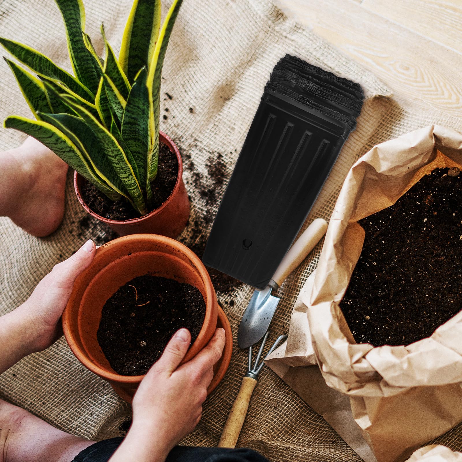 MAGICLULU Macetas Altas para Vivero de Plantas Protección de Raíces y Diseño Multipropósito, 30 Piezas de PP para Cultivo de Flores y Frutas en Jardinería
