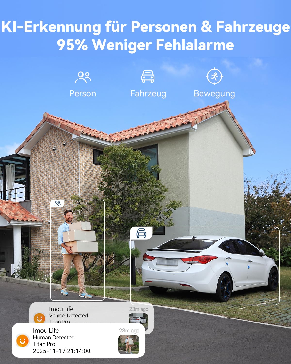 Imou 6MP PoE Überwachungskamera Außen mit Aurora-Farbnachtsicht Hell wie am Tag, 2.4/5GHz WLAN Outdoor Kamera 360° PTZ, KI Personen-/Fahrzeugerkennung, Smart Tracking, 2-Wege-Audio, Sirene Privatmodus