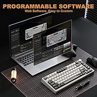 Vista 6 de YUNZII Teclado mecánico inalámbrico B75 PRO, diseño del 75% con perilla, estructura personalizada de junta de intercambio rápido, interruptores