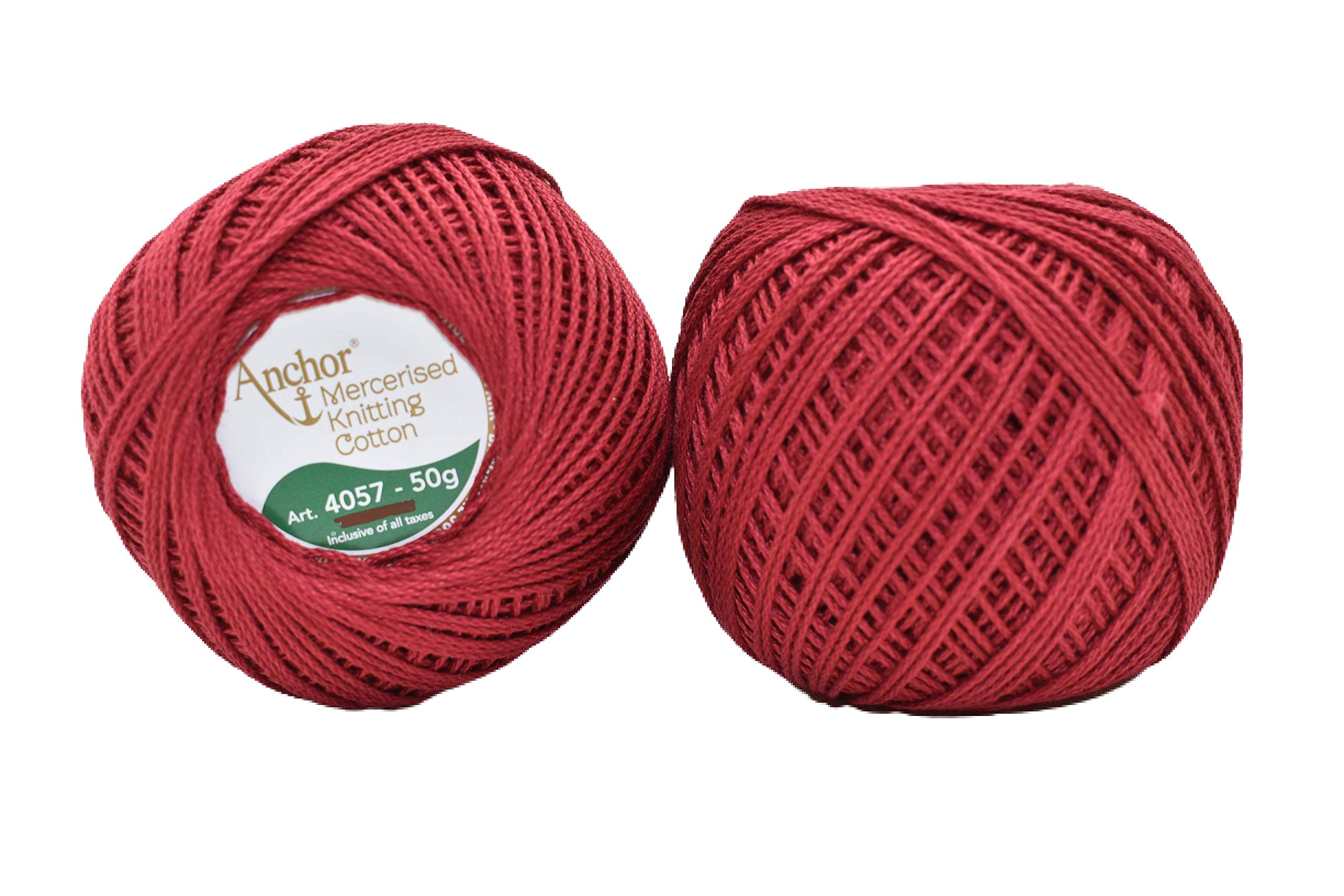 HUNNY- BUNCH® Premium Anchor Mercerised Knitting Crochet Cotton Thread Yarn Balls for Knitting, Weaving, Embroidery, DIY and Craft Making (Art. 4057) 50G - Pack of 1 (20)