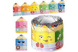 Eersida Pencil Bulletin Board Borders - Creative Classroom Decorations for Preschool, Daycare and Kindergarten