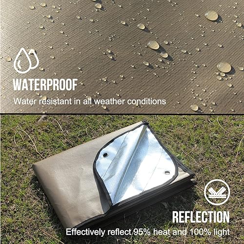 Miniatura 4 de LYN Manta de emergencia resistente, equipo de supervivencia, impermeable, aislada, lona de emergencia para camping, senderismo, bushcraft