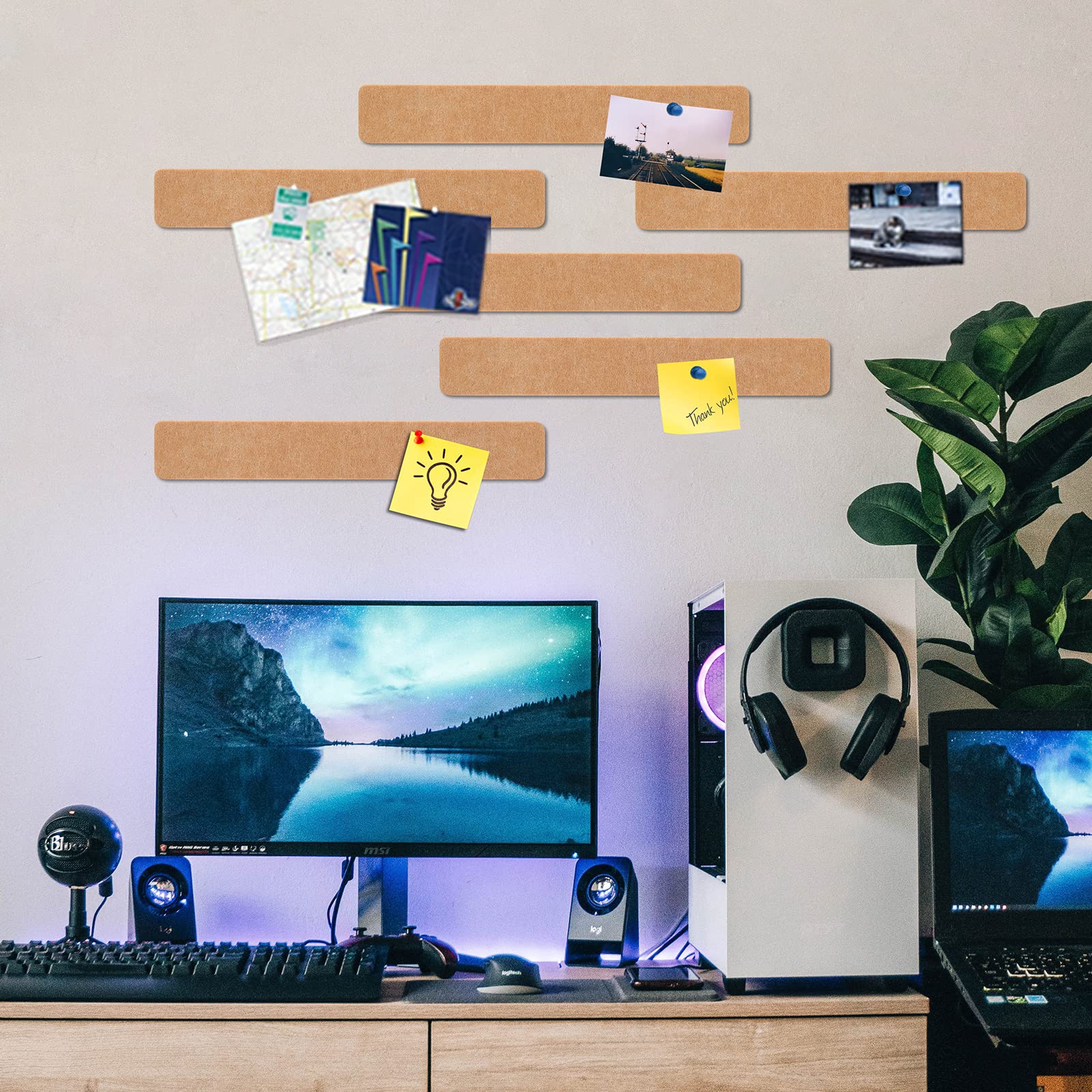 Hocadon Filz Pinnwand 120x80cm Selbstklebend - Dekorative Fotowand Mit 40 Stecknadeln Für Büro & Zuhause