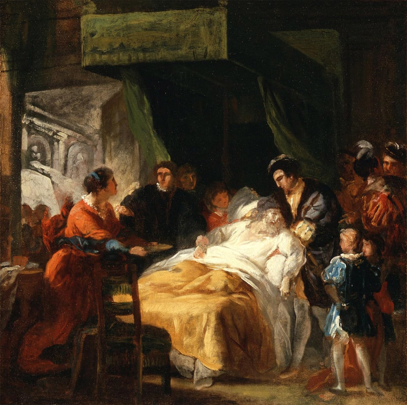 Lienzo decorativo para pared de La muerte de Leonardo Da Vinci: elegancia artística en tu hogar 5