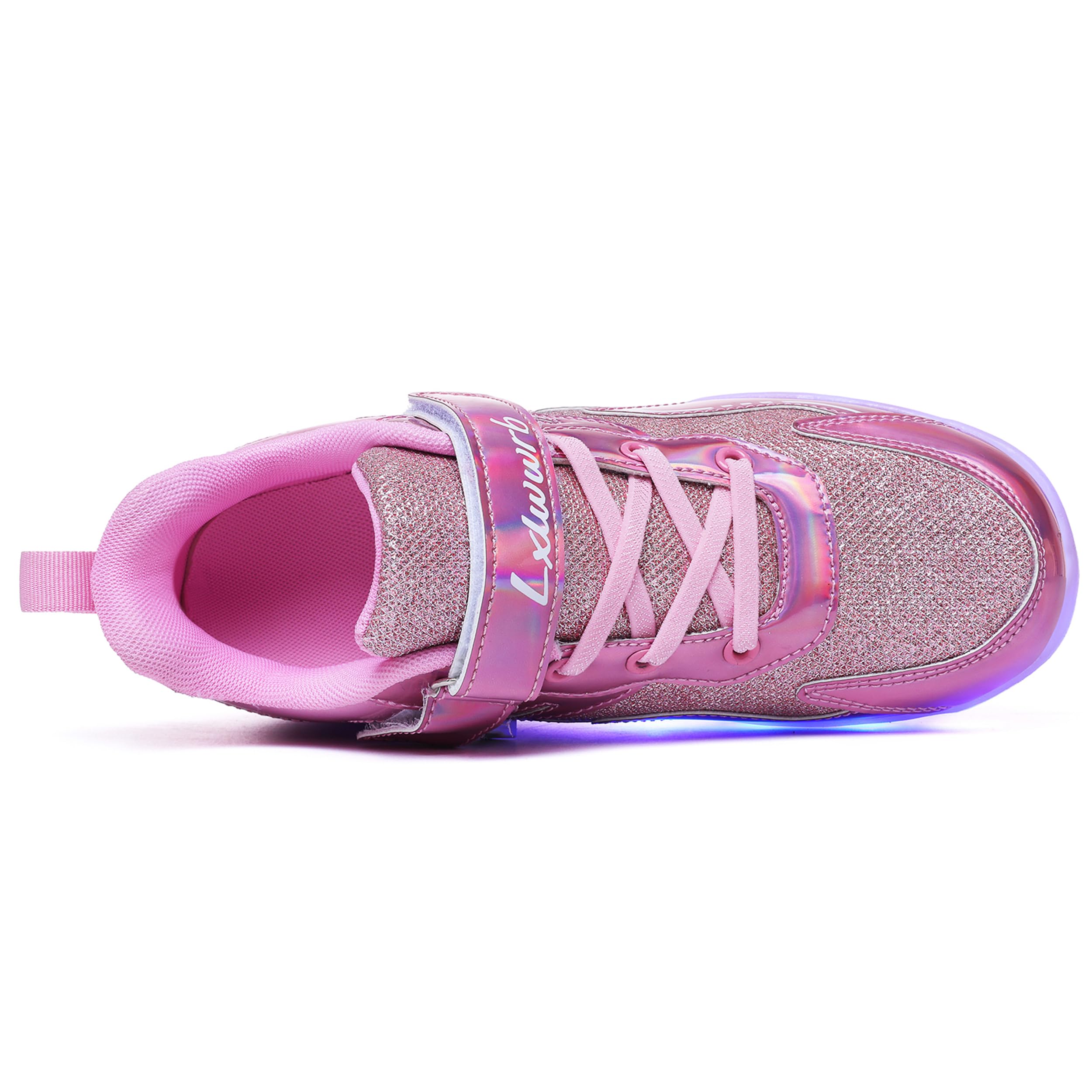 Garçon et Fille LED Lumières Clignotante Patins à roulettes,Unique Double Rétractables Roues Rechargeables,Skateboarding Shoes Outdoor Sports Gymnastique Sneakers