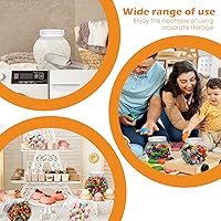 Vista 7 de Sunnyray 6 juegos de tarros de plástico para dulces de 51 onzas para bufé de dulces con tapas, tarros de barra transparente con cucharas y pinzas