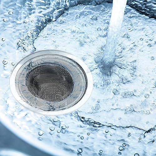 Miniatura 5 de 6 coladores de malla para fregadero de cocina, coladores de fregadero de acero inoxidable para fregaderos de cocina, borde ancho grande de 4.5
