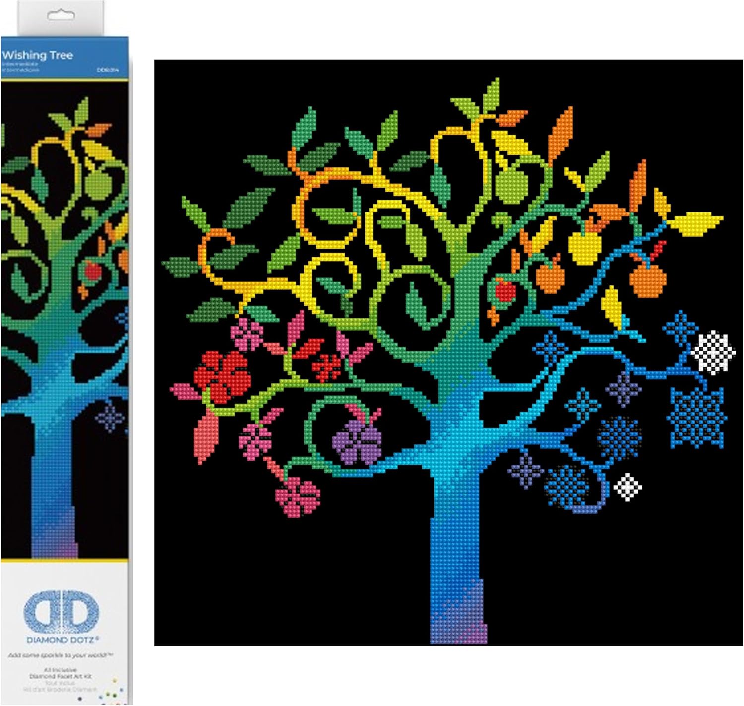 DIAMOND DOTZ Wishing Tree Nature Diamond Painting Kits for Adults - Diamond Art Kits a Relaxing Creative Craft Kit with Dotz Gems 16"x16"