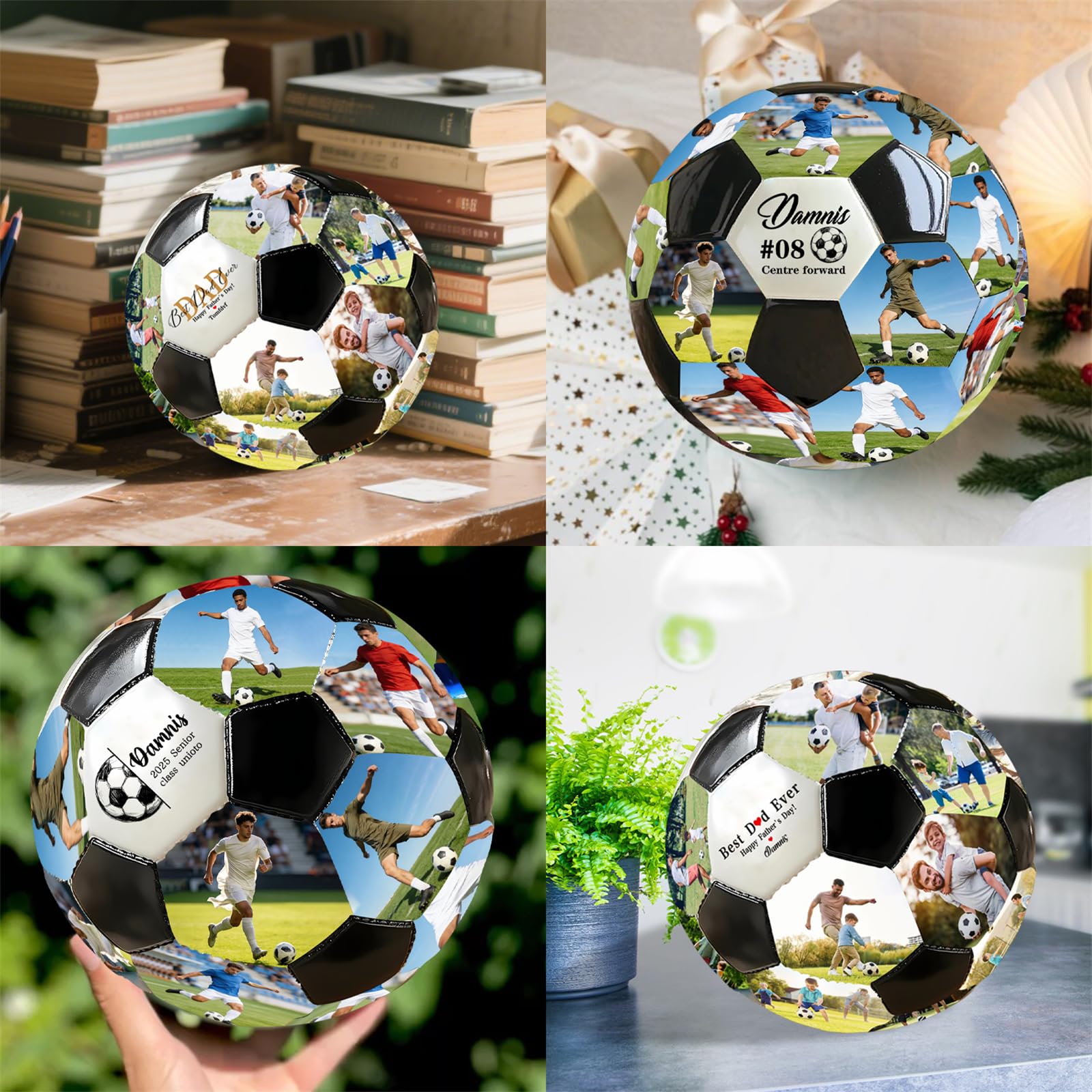 Balón de fútbol personalizado con nombre y foto, regalo personalizado para hijo, hija, el mejor papá de todos los tiempos, regalos para papá