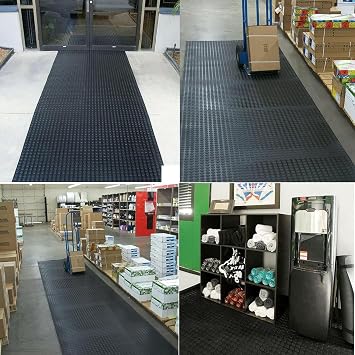 Floor Mats Garage Floor Mat,Waterproof Non-Slip Rubber Flooring Rolls Garage Floor, 3/5mm Rubber Mat Black Rounded Projection for Gym Floor/Stairs/Industry (Color : 5mm Thick, Size : 50x50cm)