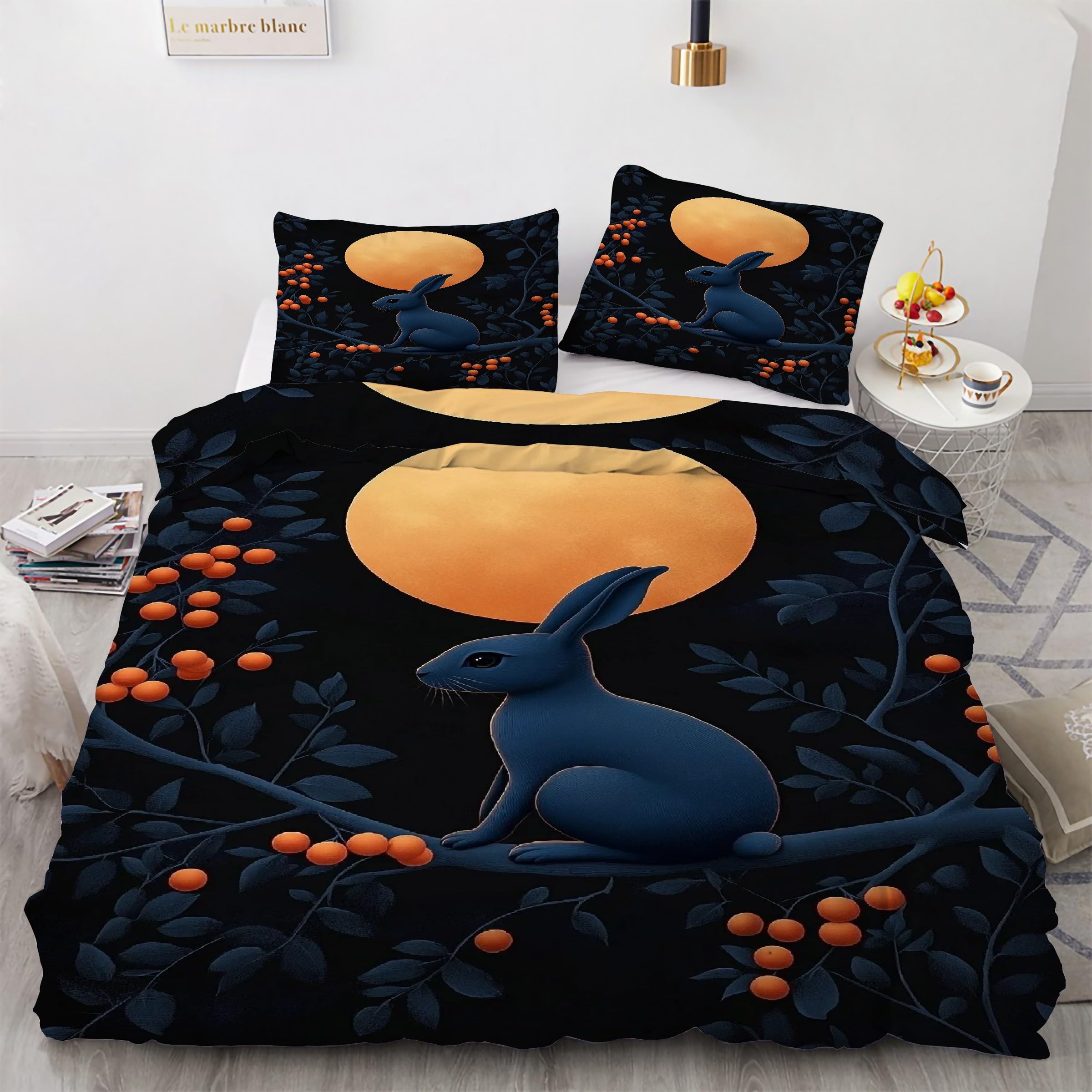 Parure de lit lune et lapin pour créer un cocon de douceur nocturne
