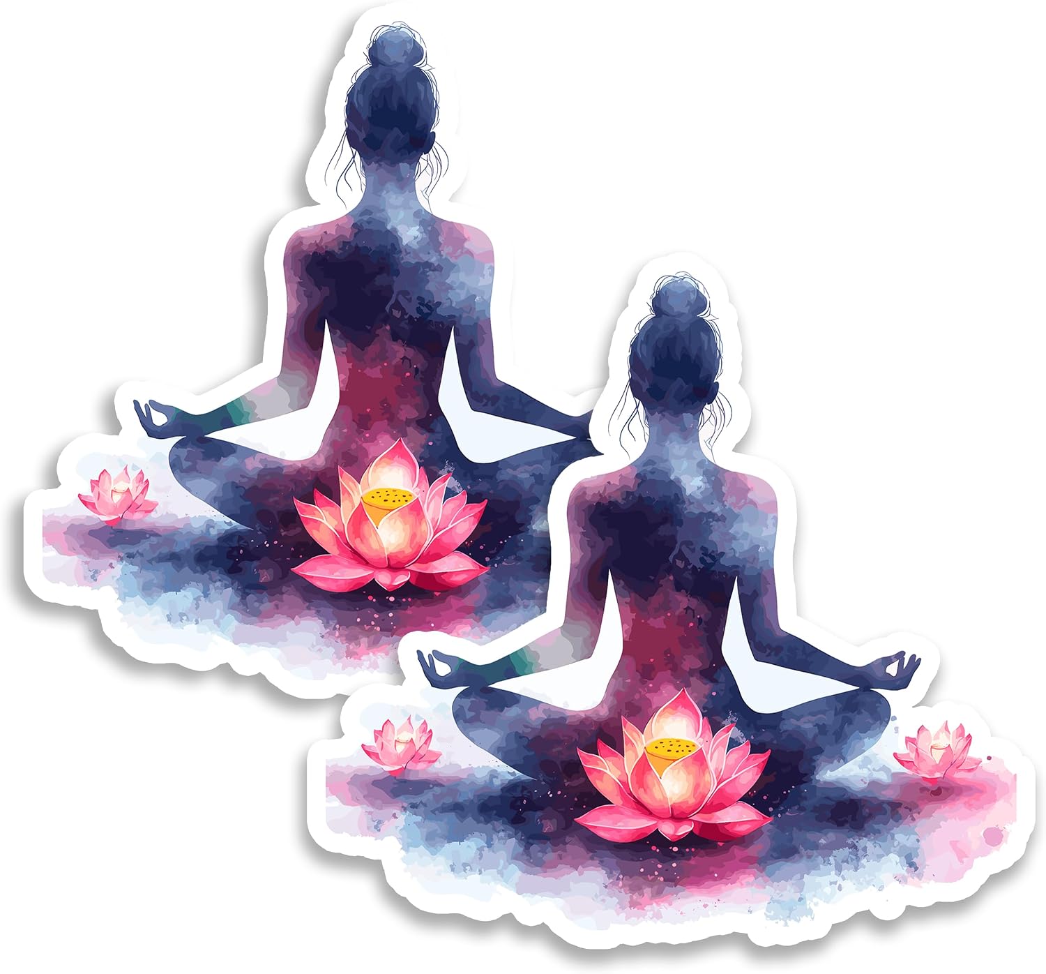 Lotus Yoga Fridge Magnet 4 Inch 2-Pack Vinyl