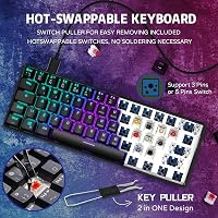 RK ROYAL KLUDGE RK61 RGB 60% Mechanikus Gaming Billentyűzet Wireless Bluetooth Kék Switch 3
