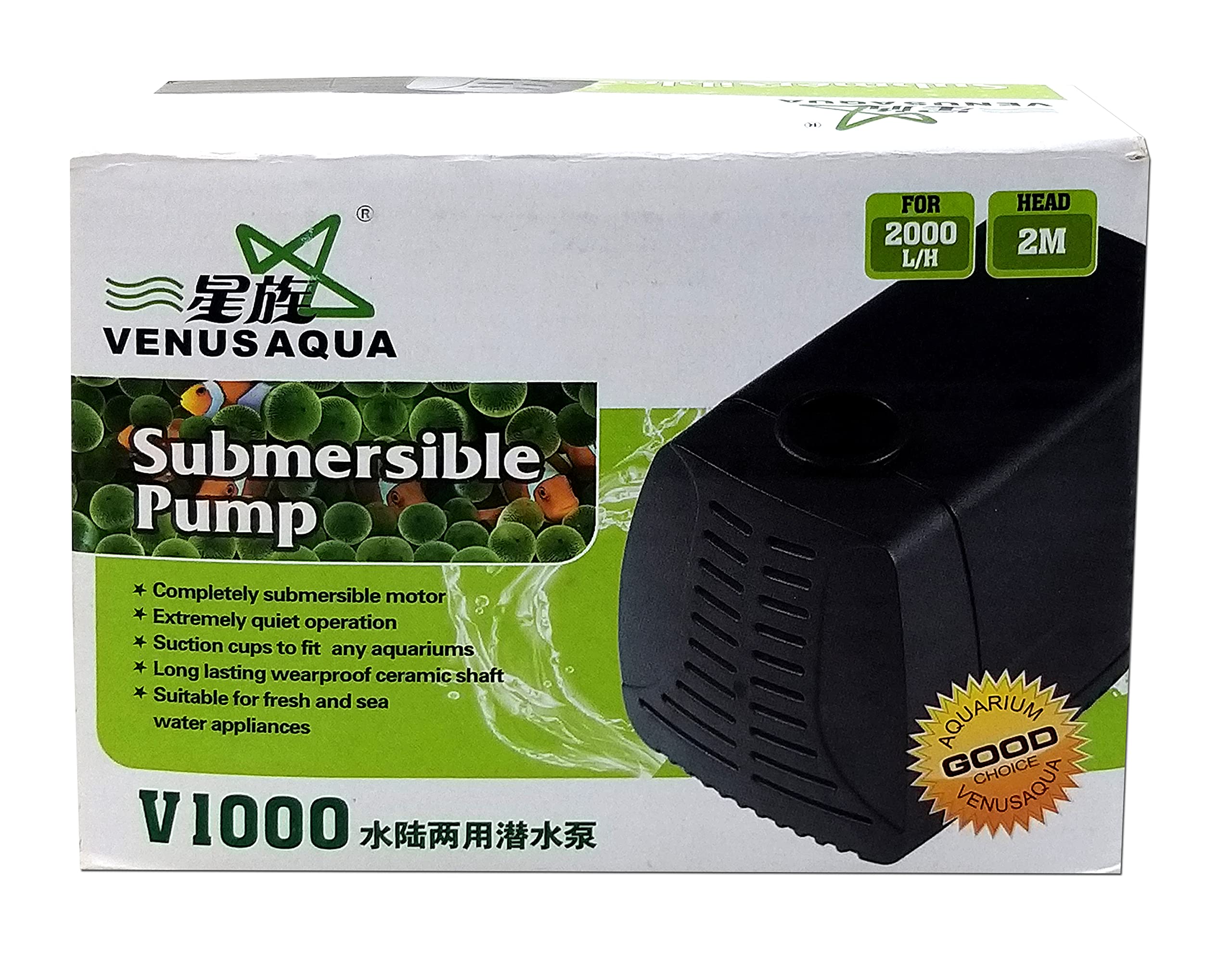 VENUS AQUA V-1000 Aquarium Submersible Water Pump For Fountain and Aquarium/Fish Tank (Power: 40W, H.MAX: 2M, Flow Rate:2000L/H) (B09FZ1SFBB) Amazon Price History, Amazon Price Tracker