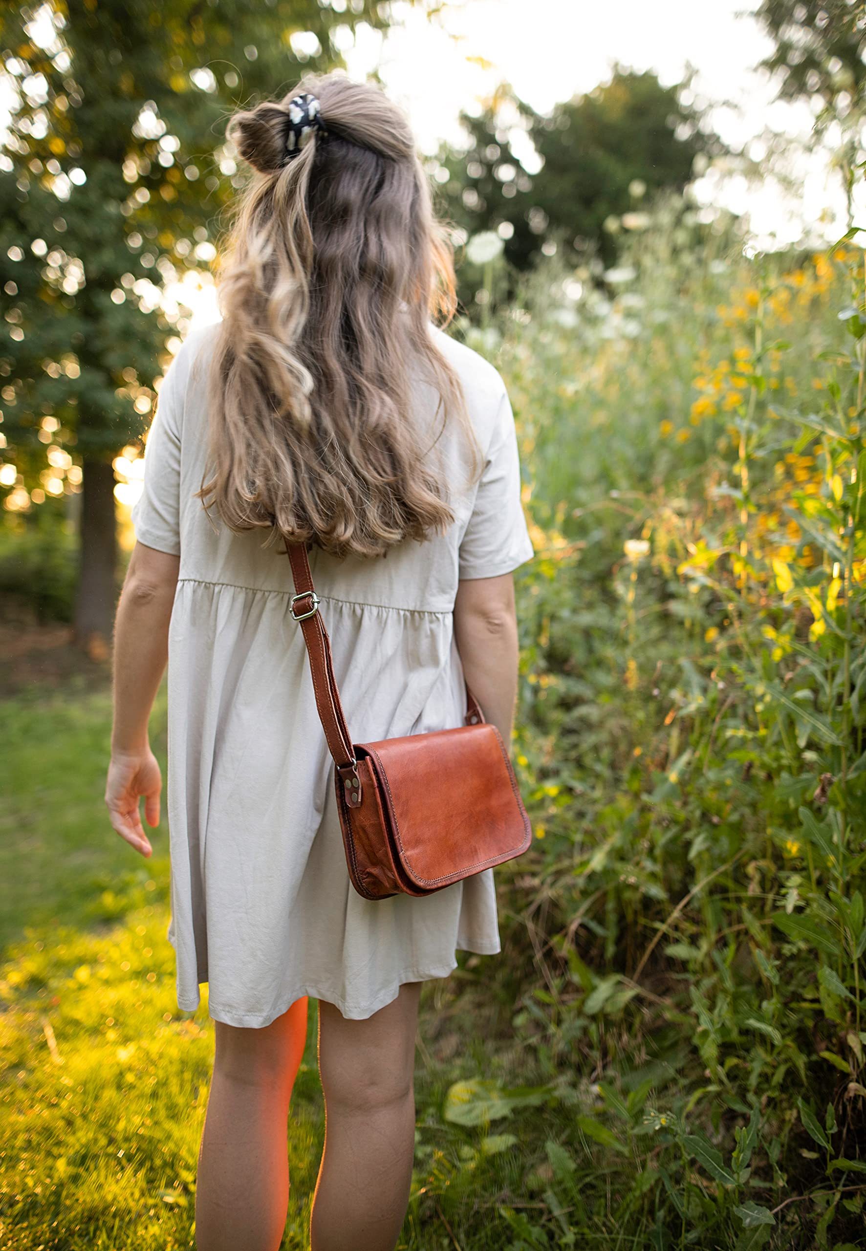 Gusti Leder Umhängetasche Damen Summer M - Mittelgroße Handtaschen Für Damen - Vintage Crossbody Bag mit verstellbarem Schultergurt - Leder Tasche für Alltag und Reise