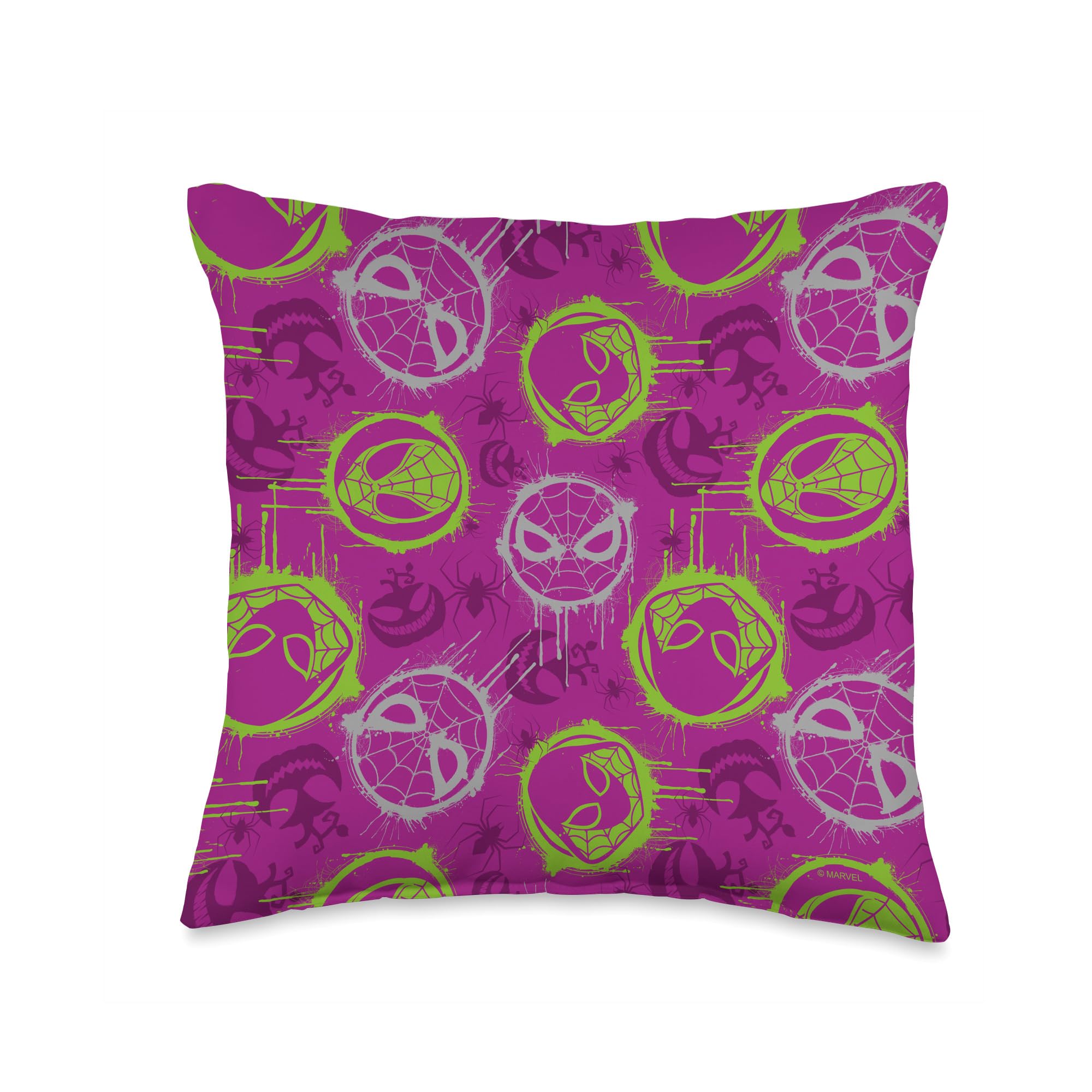 Coussin Marvel Spider-Verse violet d'Halloween, oreiller décoratif multicolore 40x40 cm