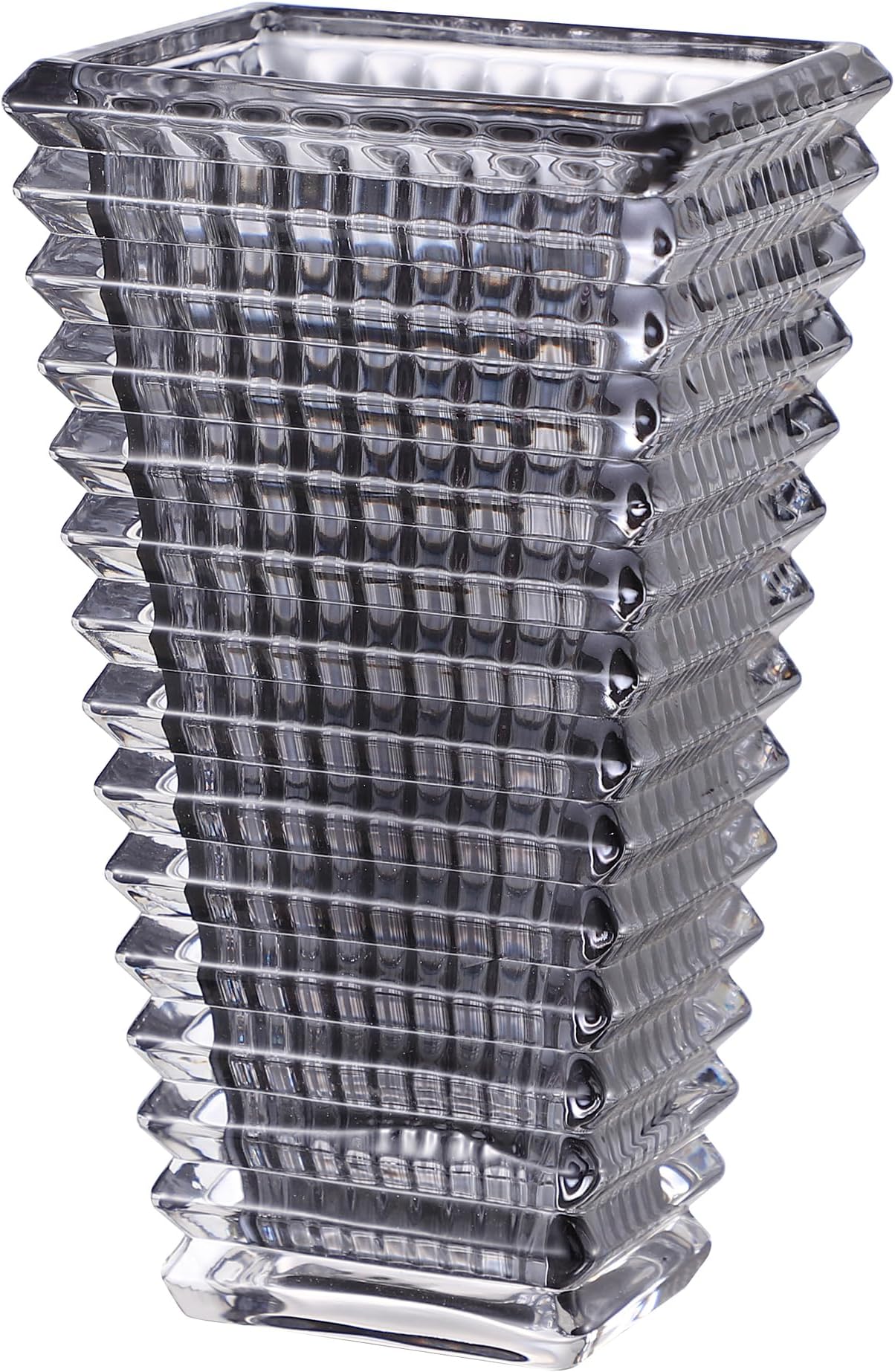 Crystal Vase, Large Crystal Vases for Flowers, Black Large Flower Vase, Modern Glass Vases for Living Room, Bedroom, Kitchen, Dining Table, Mantle, Wedding, 9 Inches